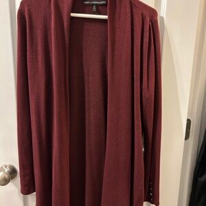 White House Black Market Maroon Cardigan Set